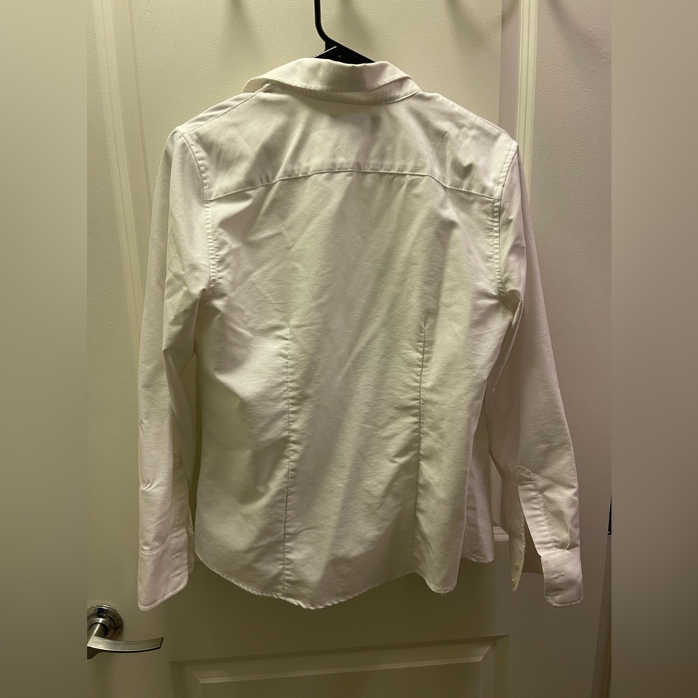Lands End White Oxford Button Up Shirt